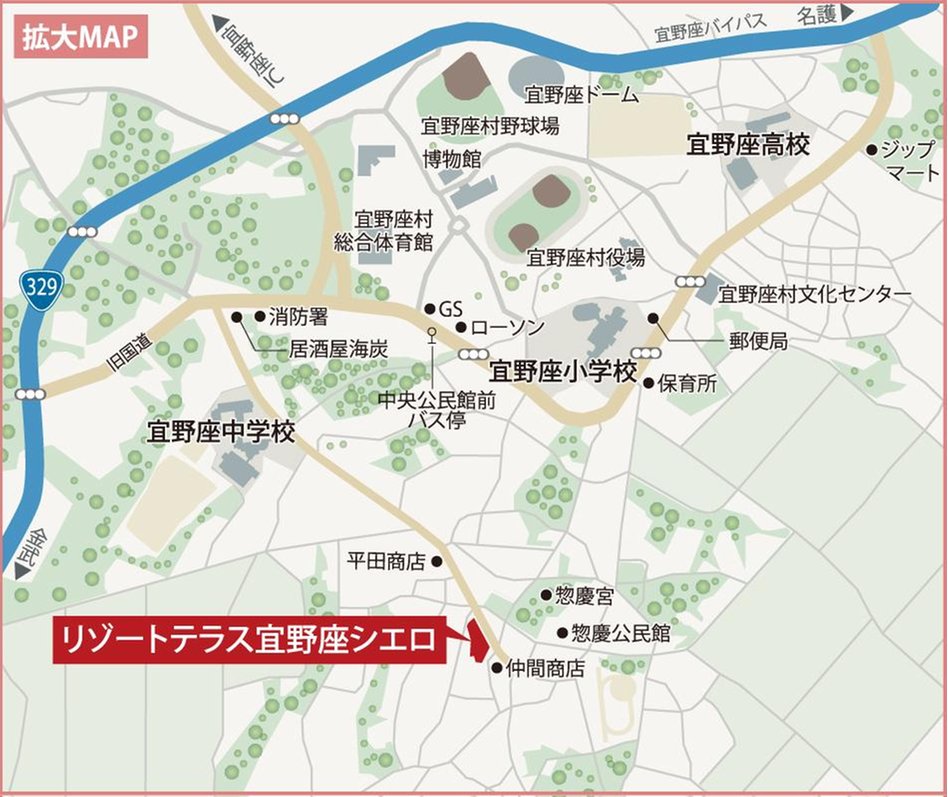 大成キングスマンション リゾートテラス宜野座シエロの現地案内図