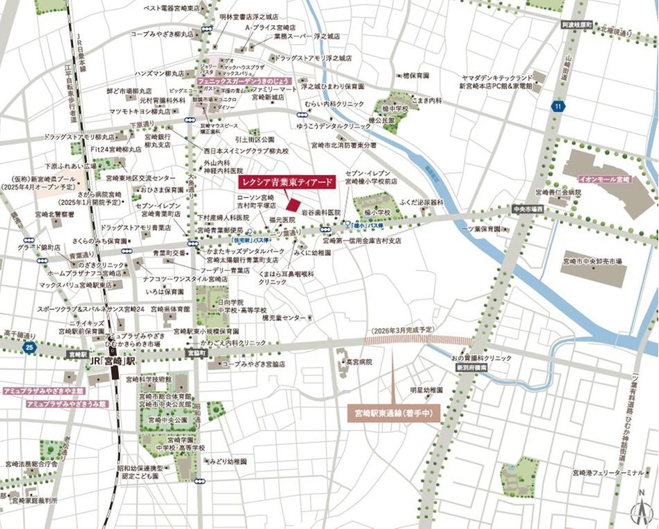 レクシア青葉東ティアードの現地案内図