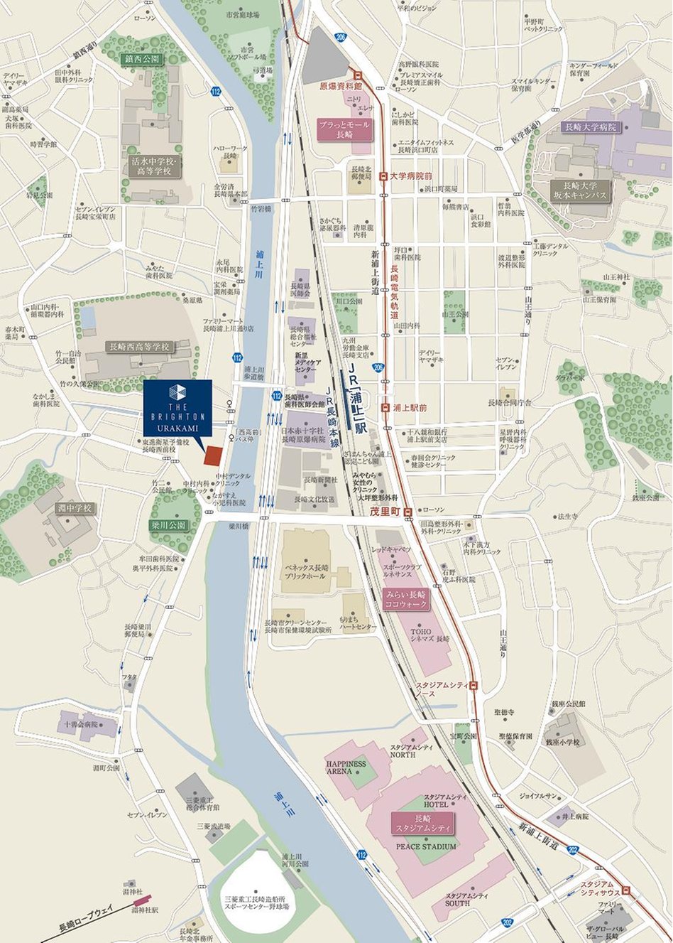 ザ・ブライトン浦上の現地案内図