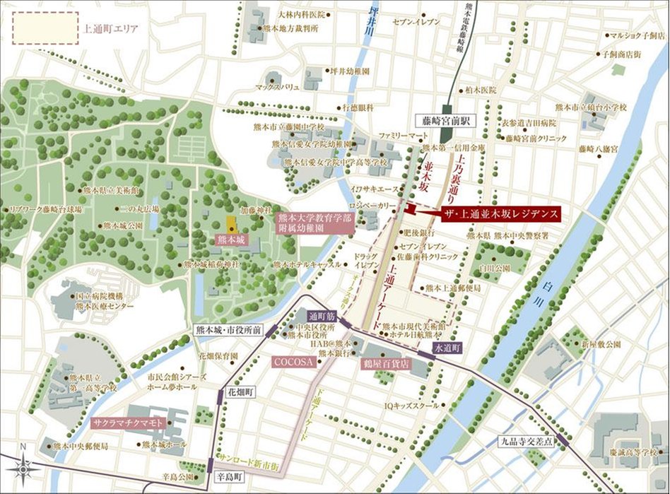 ザ・上通並木坂レジデンスの現地案内図