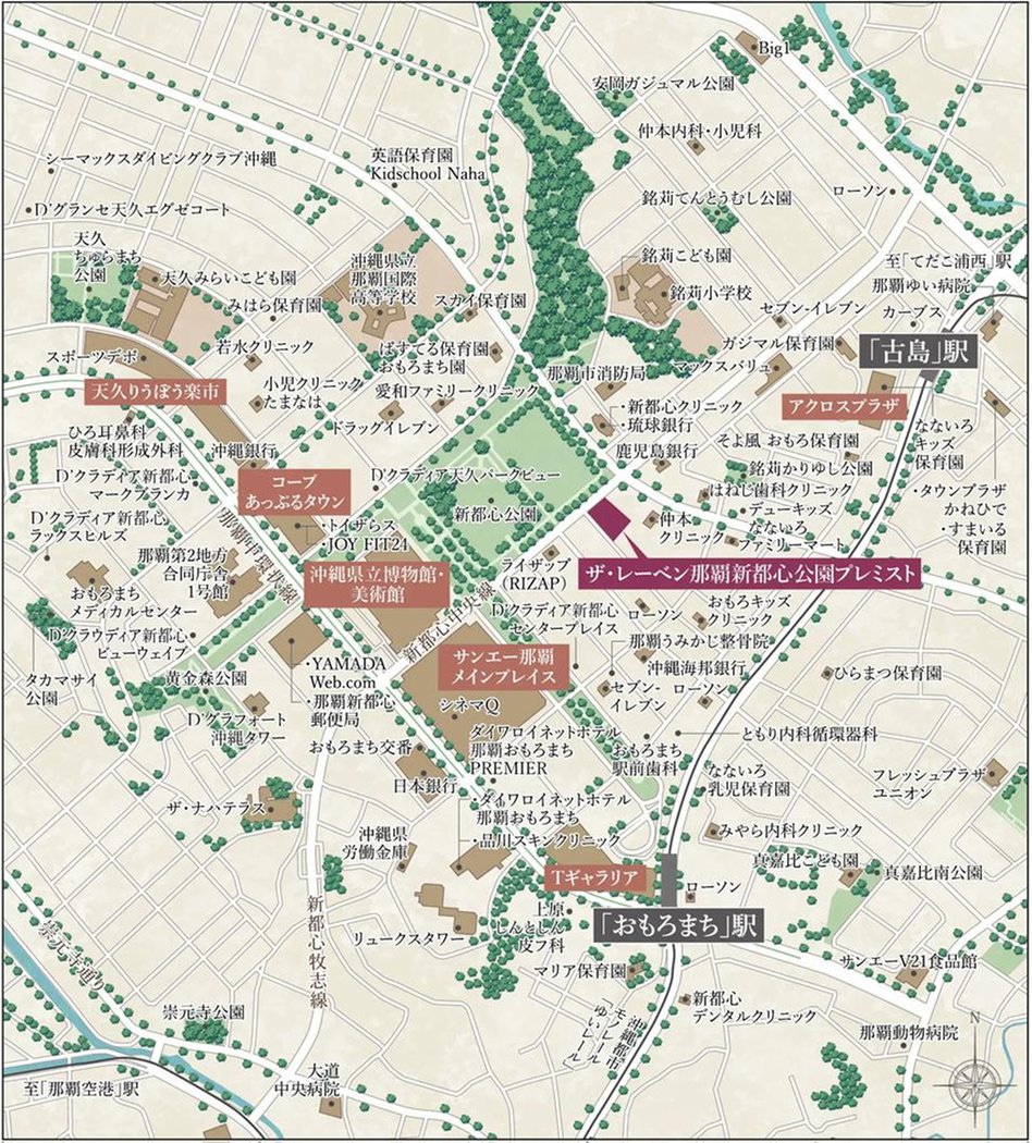 ザ・レーベン那覇新都心公園プレミストの現地案内図