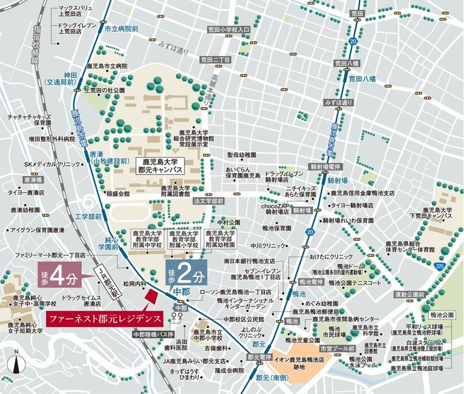 ファーネスト郡元レジデンスの現地案内図