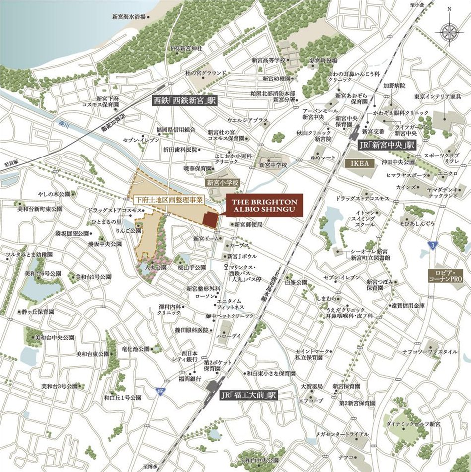 ザ・ブライトン アルビオ 新宮の現地案内図