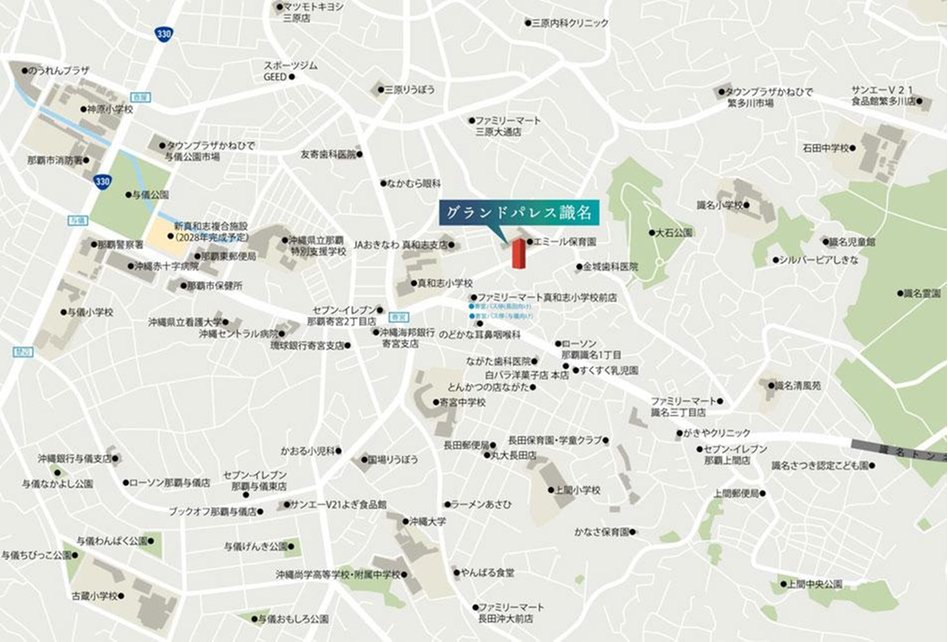 グランドパレス識名の現地案内図