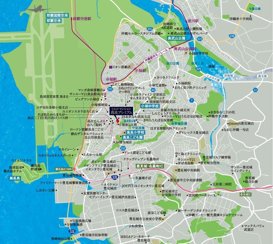 ミルコマンション 高良プレミアムの現地案内図