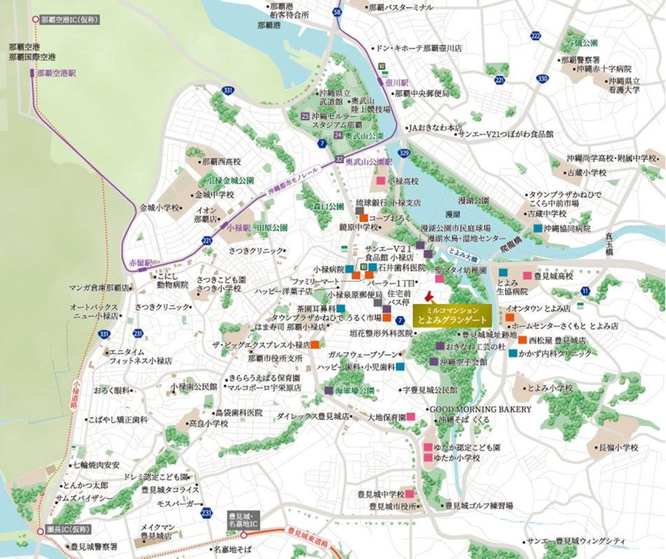ミルコマンションとよみグランゲートの現地案内図