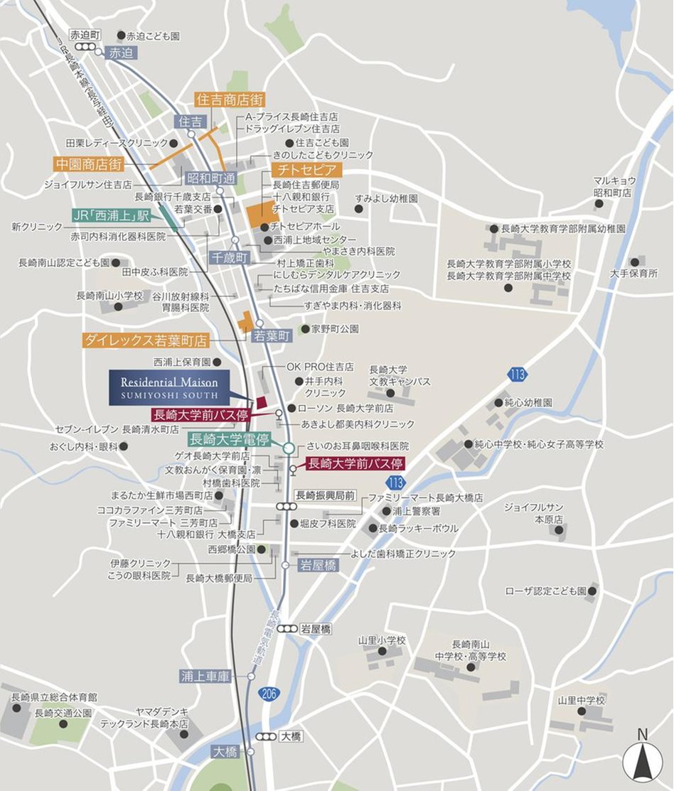 レジデンシャルメゾン住吉サウスの現地案内図