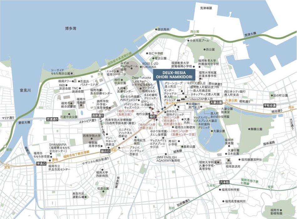 デュ・レジア 大濠 並木通りの現地案内図