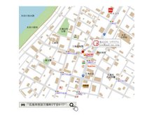 ○店舗案内 国道183号 三篠町3丁目交差点(「ロイヤルホスト」・「セブンイレブン」が目印)すぐそばの、「みささ幼稚園」の向いのマンション1階です。店舗前に駐車スペースあります。